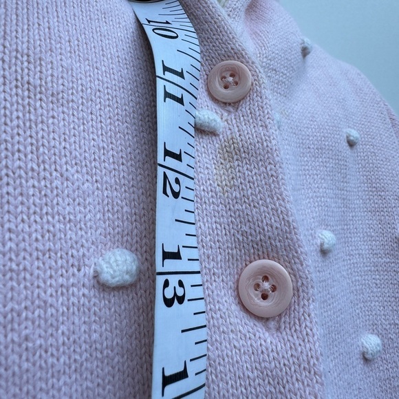 Baby Gap Pink Cream Knit Popcorn Bear Ear Hoodie Button Down Cardigan 18-24 M - Picture 4 of 13